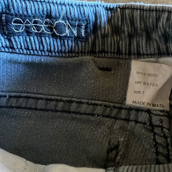 Vintage distressed Sasson blue gray corduroy pants with ankle zips - Picture 6 of 12